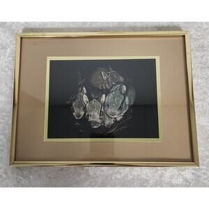 Vintage Sally Miller Bunnies Art Print